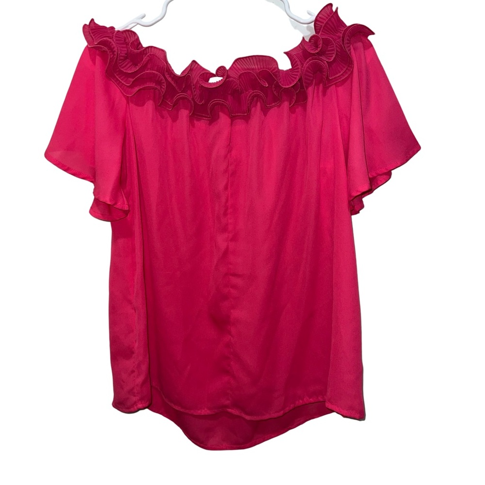 Vine & Love Pink Off The Shoulder Top - Picture 3 of 7